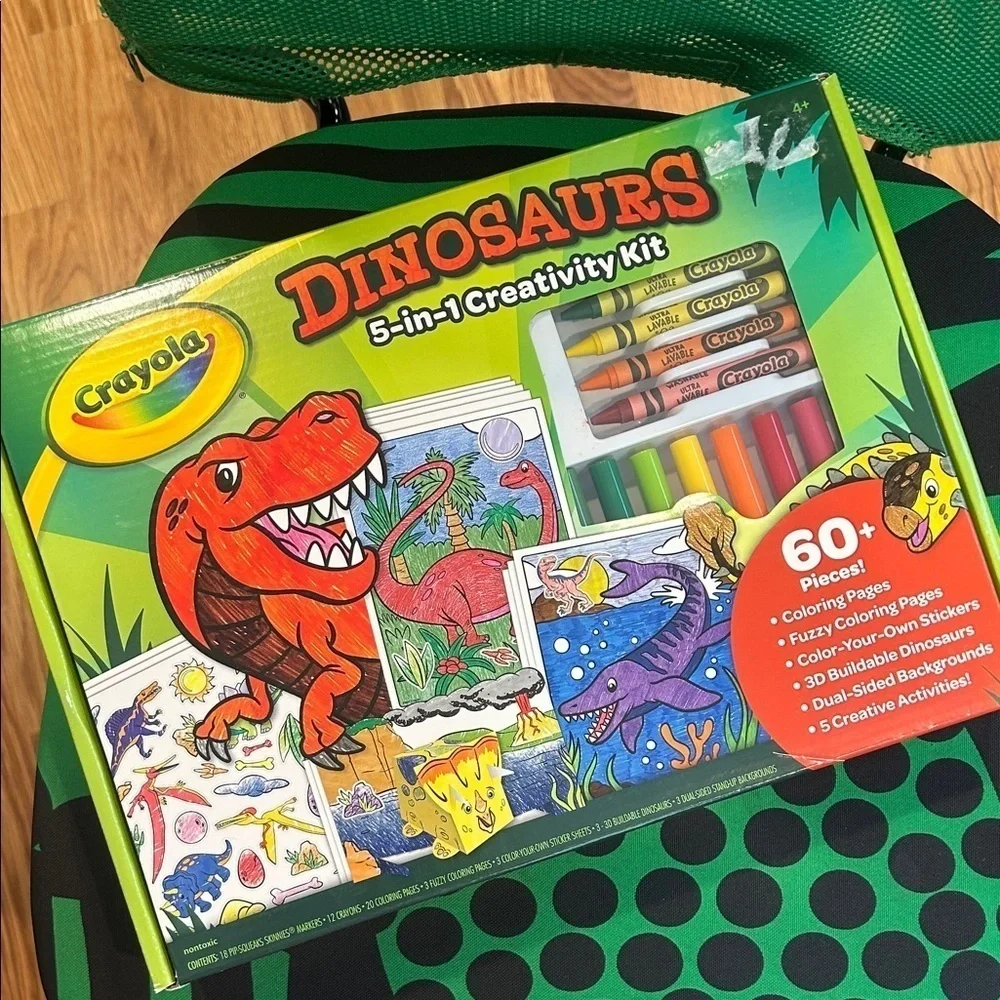 Crayola Dinosaurs Creativity 60 piece activity set  Markers travel vacation toy